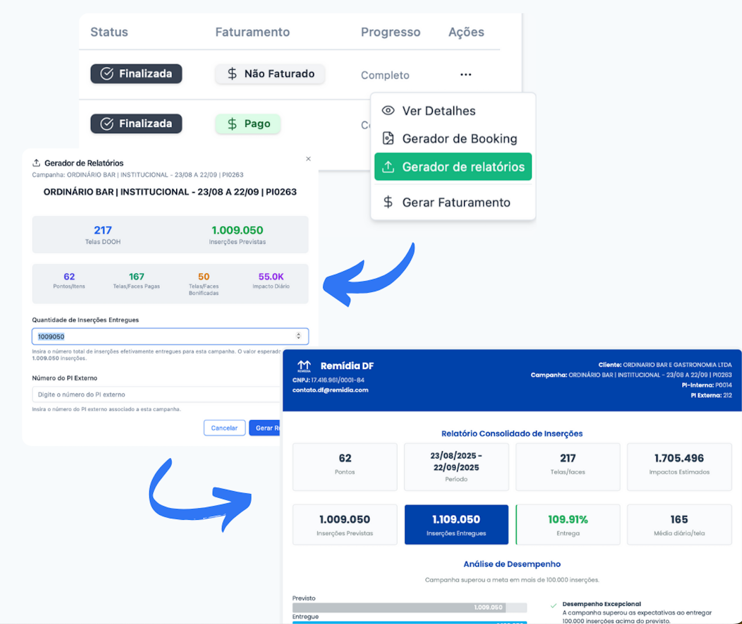 Relatório de Inserções